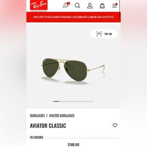 Ray Ban Aviator Classic Sunglasses